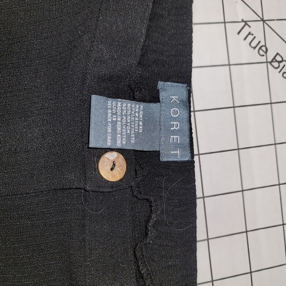 Woman's Black Koret Black Capris with Brown Stitch Design- 18 Preloved - Picture 5 of 11